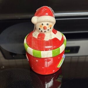 Festive Snowman Santa Ceramic Container Candy Dish Royal Norfolk SS1
